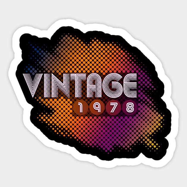 Vintage 1978 44th Birthday Sticker by hoopoe